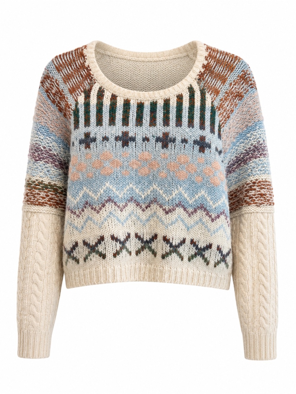 Anthropologie Daily Practice Nordic Sweater Cotton/Wool Blend size Med / Large